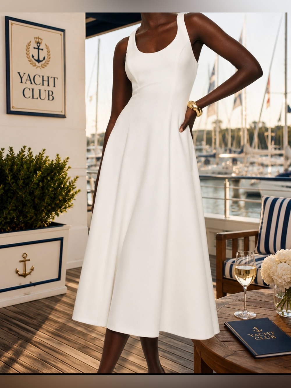 Reformation White Midi sleeveless Dress size large